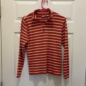 Striped Long Sleeve Quarter Zip Shirt